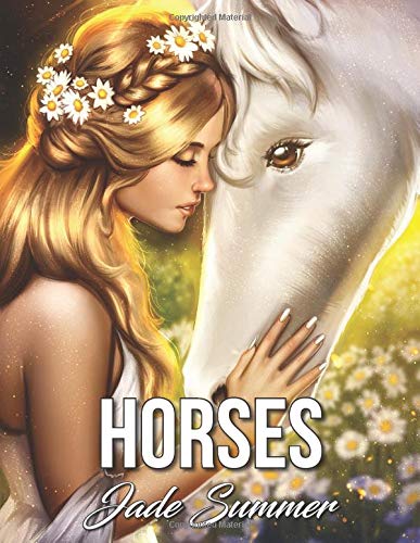 Book Cover Horses: An Adult Coloring Book with Beautiful Horses, Adorable Ponies, Wild Cowboys, and Western Landscapes for Relaxation