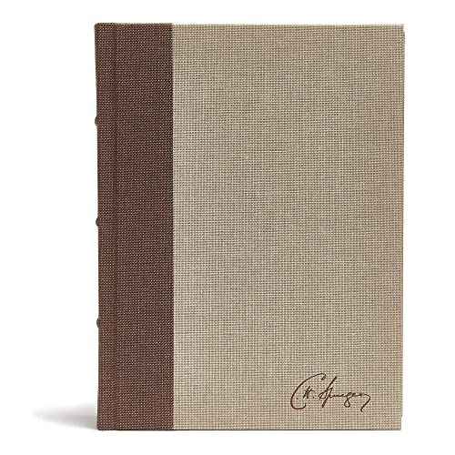 Book Cover CSB Spurgeon Study Bible, Brown/Tan Cloth Over Board, Black Letter, Study Notes, Quotes, Sermons Outlines, Ribbon Marker, Sewn Binding, Easy-to-Read Bible Serif Type