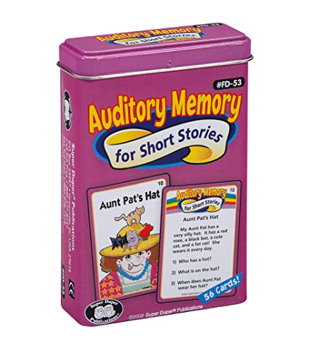 Book Cover Super Duper Publications | Auditory Memory for Short Stories Fun Deck | Listening Comprehension Flash Cards | Educational Learning Materials for Children