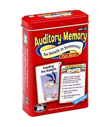 Book Cover Super Duper Publications | Auditory Memory for Details in Sentences Fun Deck | Listening Comprehension Flash Cards | Educational Learning Materials for Children