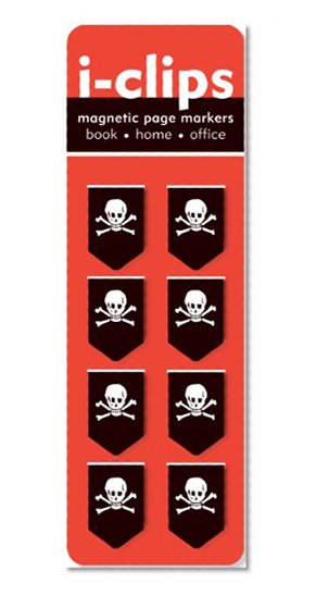 Book Cover Skulls i-Clip Magnetic Page Markers (Set of 8 Magnetic Bookmarks)