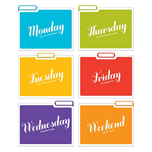 Book Cover Knock Knock Days of the Week File Folders Set, Daily / Weekly Organizer Files (Set of 6, 11.5 x 9-inches)