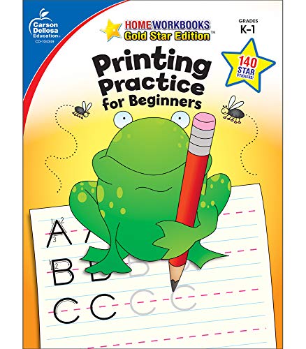 Book Cover Printing Practice for Beginners, Grades K - 1 (Home Workbooks)