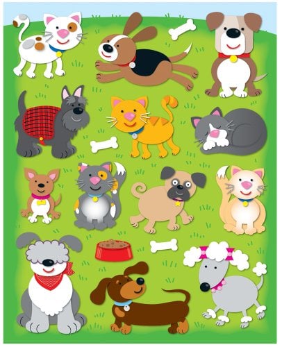 Book Cover Dogs & Cats Shape Stickers