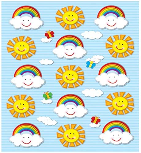 Book Cover Suns & Rainbows Shape Stickers