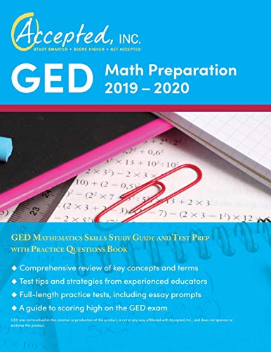 Book Cover GED Math Preparation 2019-2020: GED Mathematics Skills Study Guide and Test Prep with Practice Questions Book