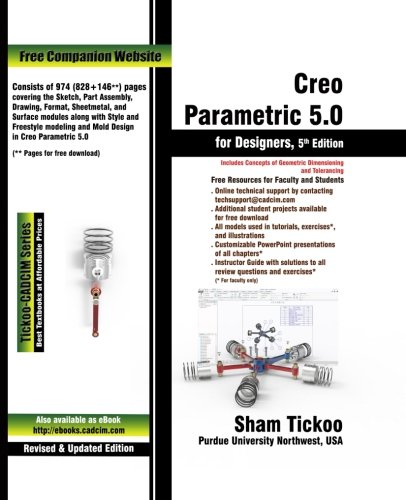 Book Cover Creo Parametric 5.0 for Designers, 5th Edition