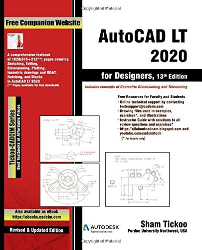 Book Cover AutoCAD LT 2020 for Designers, 13th Edition