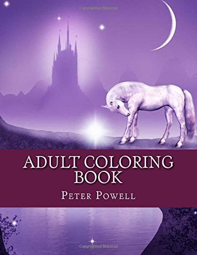 Book Cover Adult Coloring Book: Magical Creatures Dragons, Unicorns, Mermaids Large Print One Sided Stress Relieving, Relaxing Coloring Book For Grownups, Women, ... Easy Designs & Patterns For Relaxation