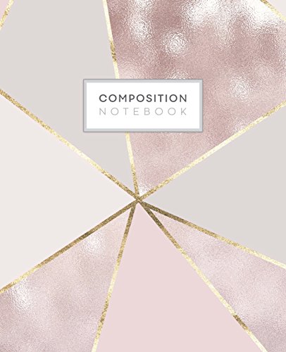 Book Cover Composition Notebook: Rose Gold Girly College Ruled Blank Lined Cute Notebooks for Girls Teens Women School Writing Notes Journal (7.5 x 9.25 in) (Composition Notebooks)