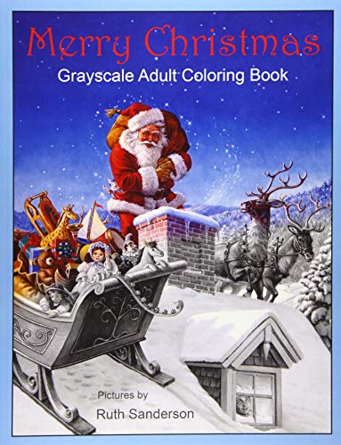 Book Cover Merry Christmas: Grayscale Adult Coloring Book