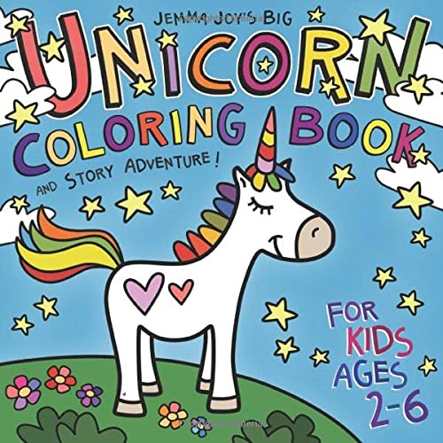 Book Cover Jemma Joy's Big Unicorn Coloring Book and Story Adventure for Kids Ages 2-6