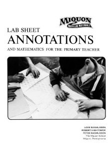 Book Cover Lab Sheet Annotations and Mathematics for the Primary Teacher