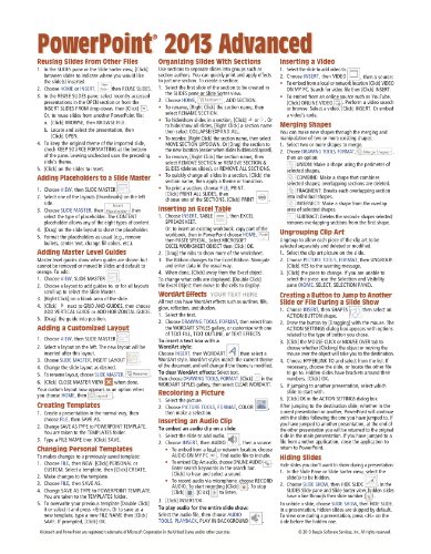 Book Cover Microsoft PowerPoint 2013 Advanced Quick Reference Guide (Cheat Sheet of Instructions, Tips & Shortcuts - Laminated Card)