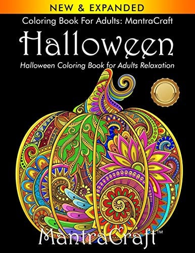 Book Cover Coloring Book for Adults: MantraCraft Halloween: Halloween Coloring Book for Adults Relaxation