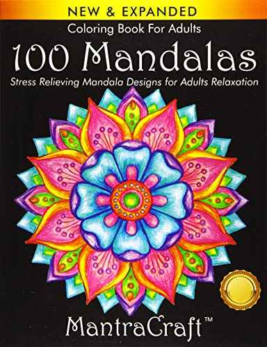 Book Cover Coloring Book For Adults: 100 Mandalas: Stress Relieving Mandala Designs for Adults Relaxation