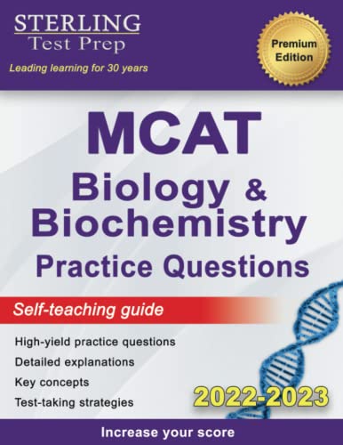 Book Cover Sterling Test Prep MCAT Biology & Biochemistry Practice Questions: High Yield MCAT Questions