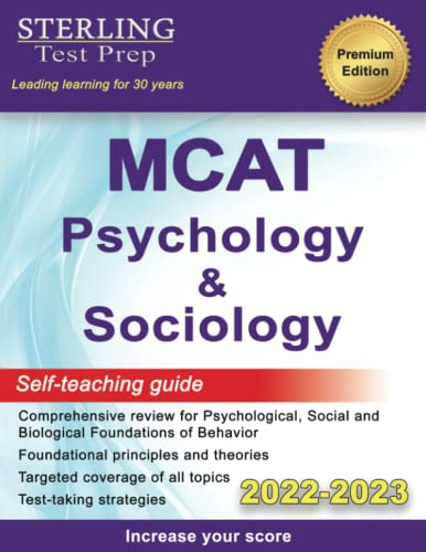 Book Cover Sterling Test Prep MCAT Psychology & Sociology: Review of Psychological, Social & Biological Foundations of Behavior