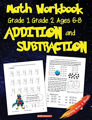 Book Cover Math Workbook Grade 1 Grade 2 Ages 6-8 Addition and Subtraction (Math Step-By-step)