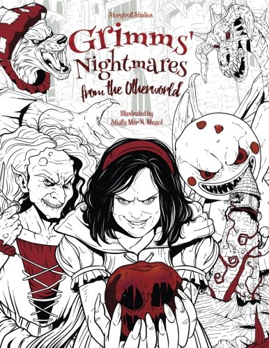 Book Cover Grimms' Nightmares from the Otherworld: Adult Coloring Book (Horror, Halloween, Classic Fairy Tales, Stress Relieving)