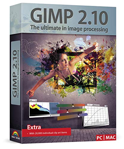 Book Cover GIMP 2.10 - Graphic Design & Image Editing Software - this version includes additional resources - 20,000 clip arts, tech support, instruction manual - for Windows 10 / 8 / 7 / Vista / XP and MAC