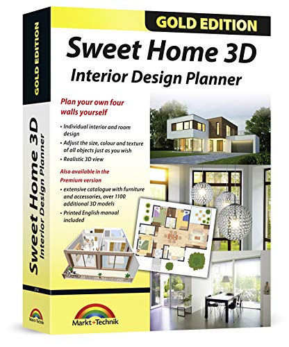 Book Cover Sweet Home 3D - Interior Design Planner with an additional 1100 3D models and a printed manual, ideal for architects and planners - for Windows 10-8-7-Vista-XP & MAC