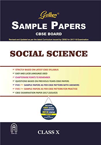 Book Cover Golden Sample Paper Social Science for Class - X