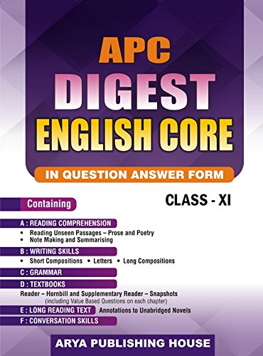 Book Cover APC Digest English Core Class- XI