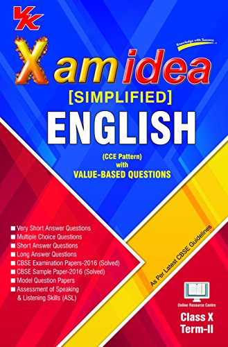 Book Cover Xam Idea (Simplified) English Term-2 Class 10 (Old Edition)