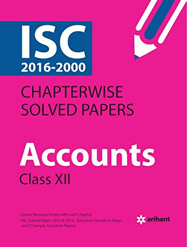 Book Cover ISC Chapterwise Solved Papers Accounts class 12th