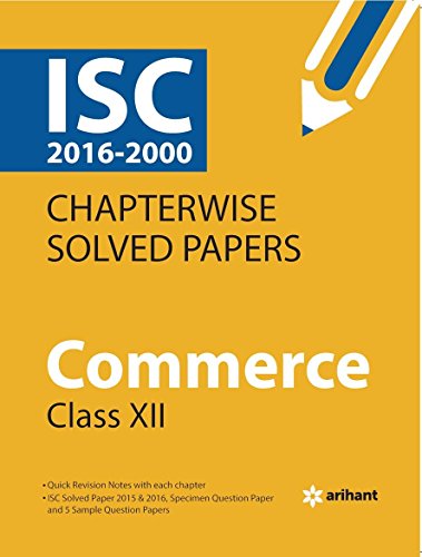 Book Cover ISC Chapterwise Solved Papers Commerce class 12th