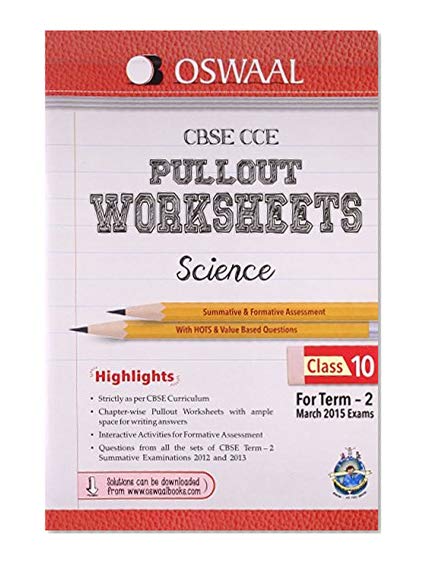 Book Cover Oswaal CBSE CCE Pullout Worksheets for Class 10 (Term - 2) Science