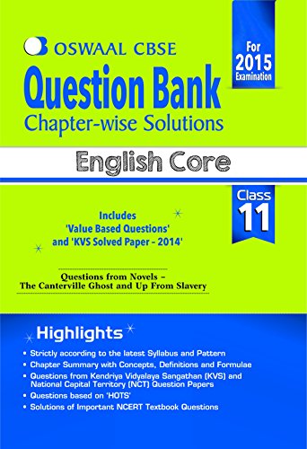 Book Cover Oswaal CBSE Question Bank Chapter-Wise Solutions for Class 11 English Core