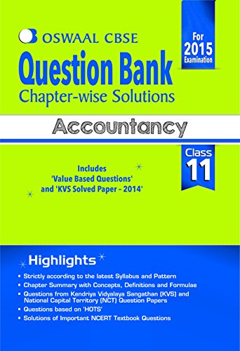Book Cover Oswaal CBSE Question Bank Chapter-Wise Solutions for Class 11 Accountancy