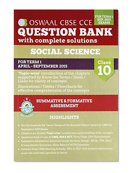 Book Cover Oswaal CBSE CCE Question Banks with Complete Solution for Class 10 Term-I (April to September 2015) Social Science