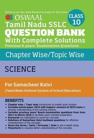 Book Cover Oswaal Tamil Nadu SSLC Question Bank with complete solution for Samacheer Kalvi Class 10th Science