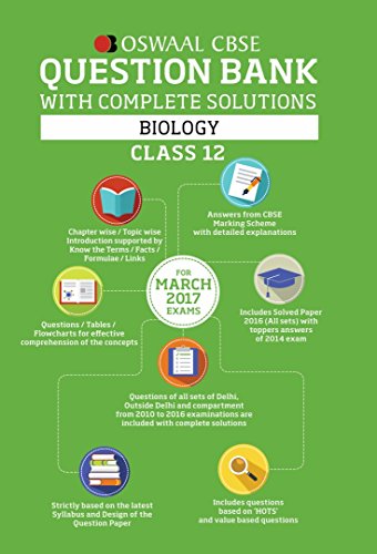 Book Cover Oswaal CBSE Question Bank with Complete Solutions for Class 12 Biology(For 2017 Exams)