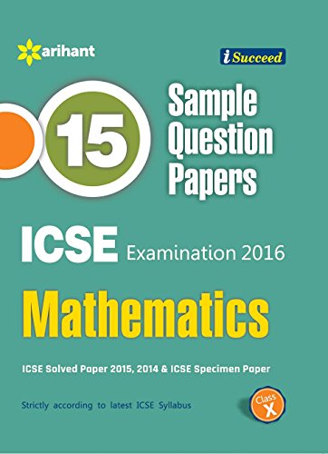Book Cover Icse 15 Sample Question Papers Mathematics Class 10Th