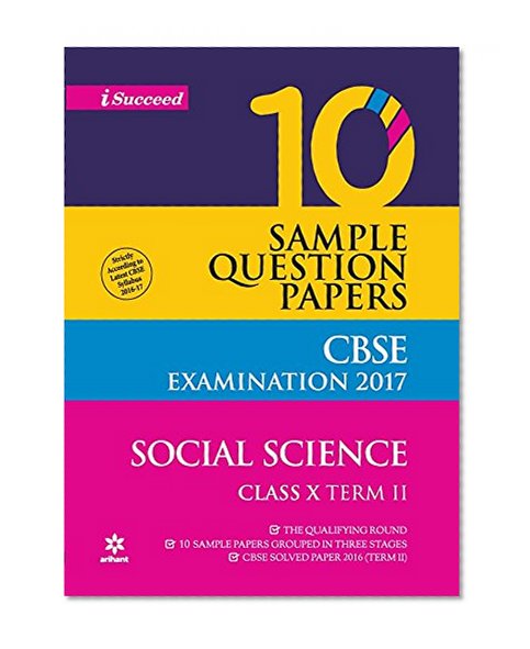 Book Cover CBSE 10 Sample Question Papers - Social Science for Class 10th Term-2