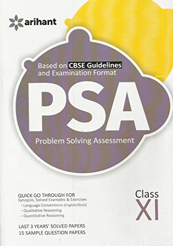Book Cover 15 Sample Question Papers for CBSE PSA Class 11th