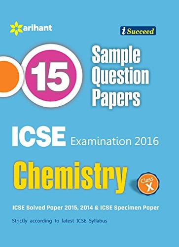 Book Cover 15 Sample Question Papers ICSE Chemistry class 10th