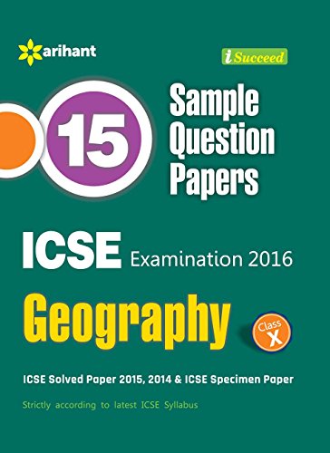 Book Cover 15 Sample Question Papers ICSE Geography class 10th