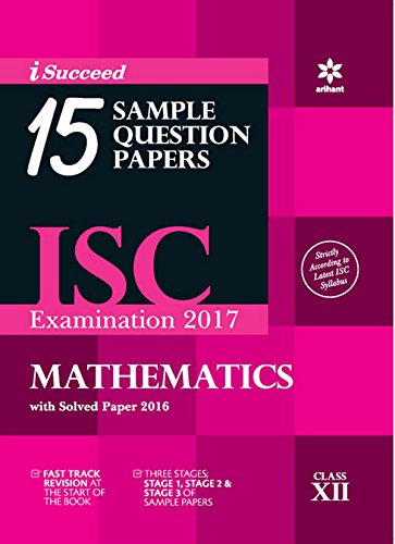 Book Cover 15 Sample Question Papers ISC Mathematics Class 12th