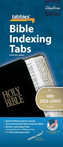 Book Cover Bible Tab: Mini-Old & New Testament Gold Edge