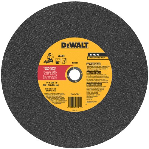 Book Cover DEWALT DW8001 General Purpose Chop Saw Wheel, 14-Inch X 7/64-Inch X 1-Inch