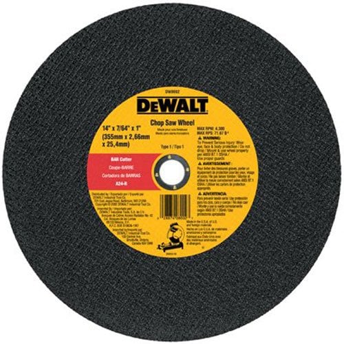 Book Cover DEWALT DW8002 14-Inch by 7/64-Inch Bar Cutter Chop Saw Wheel