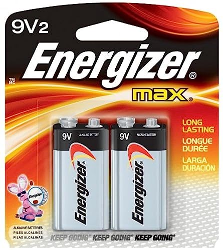Book Cover Energizer 9V Batteries, 2 Count MAX Premium Alkaline 9 Volt