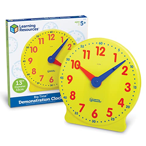 Book Cover Learning Resources Big Time Learning Clock, Analog Clock, Homeschool, 12 Hour, Basic Math Development, Ages 5+