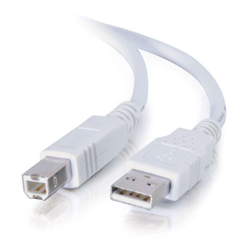 Book Cover C2G/ Cables To Go 13400 USB Cable - USB 2.0 A Male to B Male Cable for Printers, Scanners, Brother, Canon, Dell, Epson, HP and more, White (9.8 Feet, 3 Meters)