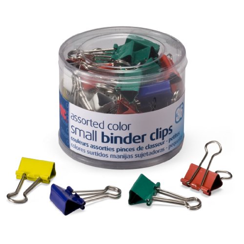 Book Cover OfficemateOIC Small Binder Clips, Assorted Colors, 36 Clips per Tub (31028)